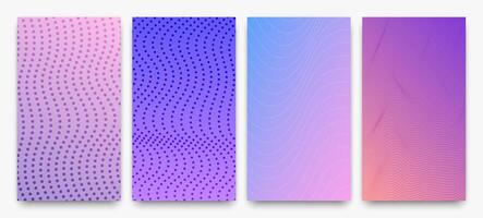 Set of halftone gradient backgrounds with dots vector