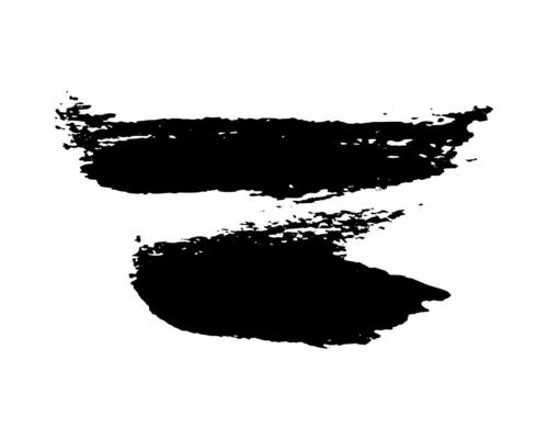 Black brush stroke. Hand drawn ink spot isolated on white background. Vector illustration