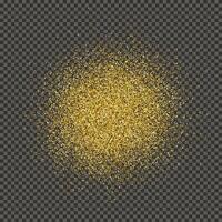 Gold glittering dust on a gray background. Dust with gold glitter effect and empty space for your text.  Vector illustration