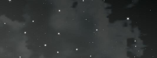 Night sky with clouds and many stars vector