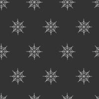 Hand drawn cute autumn seamless pattern with little spider web. Flat vector spooky Halloween print design in doodle style. Repeated geometric background, textile, wrapping or wallpaper.