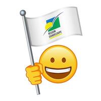 Emoji with Guadeloupe flag Large size of yellow emoji smile vector