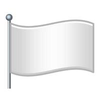 White flag emoji isolated on white background Simple icon vector