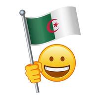 Emoji with Algeria flag Large size of yellow emoji smile vector