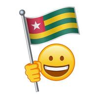 Emoji with Togo flag Large size of yellow emoji smile vector