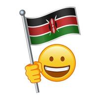Emoji with Kenya flag Large size of yellow emoji smile vector