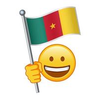 emoji con Camerún bandera grande Talla de amarillo emoji sonrisa vector