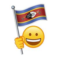 Emoji with Eswatini flag Large size of yellow emoji smile vector