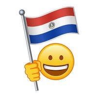 Emoji with Paraguay flag Large size of yellow emoji smile vector