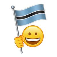 emoji con Botswana bandera grande Talla de amarillo emoji sonrisa vector