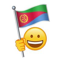 emoji con eritrea bandera grande Talla de amarillo emoji sonrisa vector