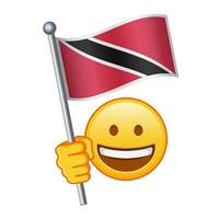 Emoji with Trinidad and Tobago flag Large size of yellow emoji smile vector