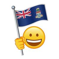 Emoji with Cayman Islands flag Large size of yellow emoji smile vector