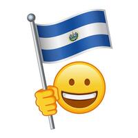 Emoji with El Salvador flag Large size of yellow emoji smile vector