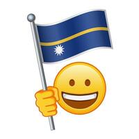 Emoji with Nauru flag Large size of yellow emoji smile vector