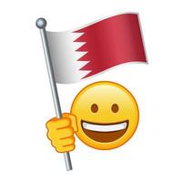 Emoji with Bahrain flag Large size of yellow emoji smile vector