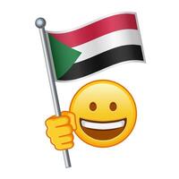 Emoji with Sudan flag Large size of yellow emoji smile vector