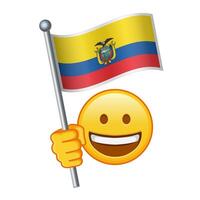 emoji con Ecuador bandera grande Talla de amarillo emoji sonrisa vector