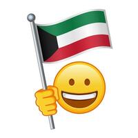 Emoji with Kuwait flag Large size of yellow emoji smile vector