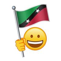 emoji con Santo kitts y nevis bandera grande Talla de amarillo emoji sonrisa vector