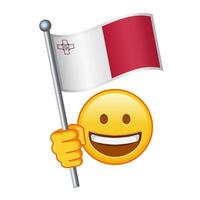 Emoji with Malta flag Large size of yellow emoji smile vector