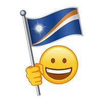 Emoji with Marshall Islands flag Large size of yellow emoji smile vector