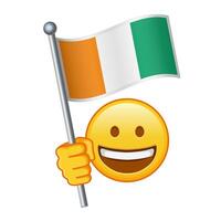 Emoji with Cote d'Ivoire flag Large size of yellow emoji smile vector