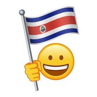 emoji con costa rica bandera grande Talla de amarillo emoji sonrisa vector