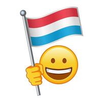 Emoji with luxembourg flag Large size of yellow emoji smile vector