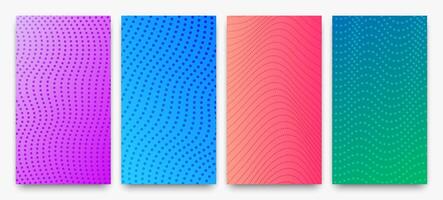 Set of halftone gradient backgrounds with dots vector