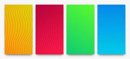 Set of halftone gradient backgrounds with dots vector