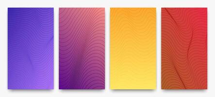 Set of halftone gradient backgrounds with dots vector