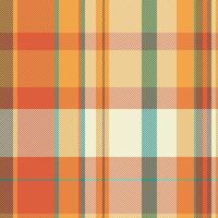 Card check textile vector, honey plaid fabric seamless. Printout tartan background pattern texture in orange and red colors. vector