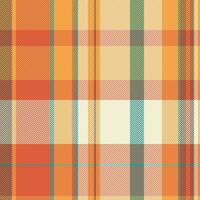 Card check textile vector, honey plaid fabric seamless. Printout tartan background pattern texture in orange and red colors. vector