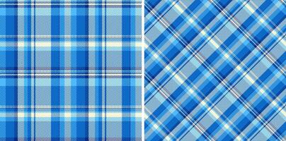 Plaid background seamless of vector tartan fabric with a pattern texture textile check. Set in sea colors. Scottish fashion trends.
