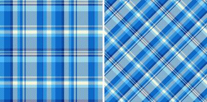 Plaid background seamless of vector tartan fabric with a pattern texture textile check. Set in sea colors. Scottish fashion trends.