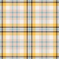 Plaid seamless pattern in yellow. Check fabric texture. Vector textile print.