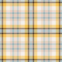 Plaid seamless pattern in yellow. Check fabric texture. Vector textile print.