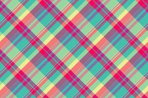 Jersey check texture textile, salmon plaid fabric vector. Dye background tartan seamless pattern in pink and pastel colors. vector