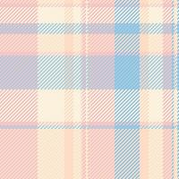 Teen seamless pattern tartan, inspiration check textile texture. Girl plaid background vector fabric in light and papaya whip colors.