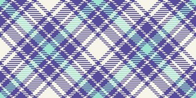 Scratched fabric textile plaid, flannel seamless tartan background. Royal vector check pattern texture in indigo and linen colors.