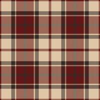 Plaid seamless pattern in red. Check fabric texture. Vector textile print.