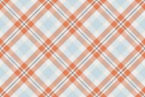 Eps seamless pattern background, celtic check fabric plaid. Ornamental textile tartan texture vector in white and orange colors.