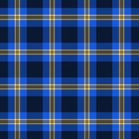 Outside texture background vector, colorful check tartan fabric. Isolation seamless plaid textile pattern in blue and amber colors. vector
