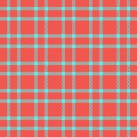 Faded fabric pattern check, womens fashion textile tartan plaid. Native background seamless vector texture in red and teal colors.