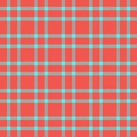 Faded fabric pattern check, womens fashion textile tartan plaid. Native background seamless vector texture in red and teal colors.