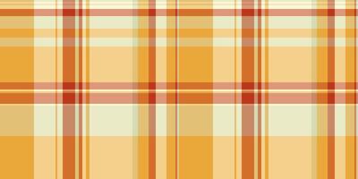 King tartan seamless fabric, vertical texture background vector. Linen pattern check plaid textile in amber and orange colors. vector