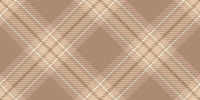 70s check background seamless, pastel pattern vector textile. Pure fabric texture tartan plaid in light and orange colors.