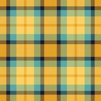 Plaid seamless pattern in yellow. Check fabric texture. Vector textile print.