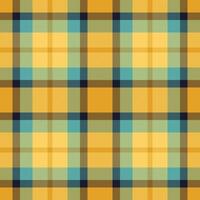 Plaid seamless pattern in yellow. Check fabric texture. Vector textile print.